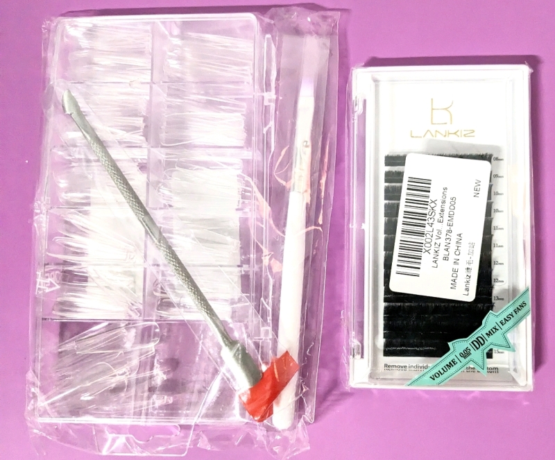 New Volumizing Eyelash Extensions and Acrylic Nail Kit with Cuticle Pusher