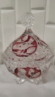 Vintage Lidded / Footed Cut Glass Candy Dish