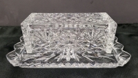 Cut Glass Butter Dish with Lid