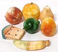 Vintage Dyed Alabaster Stone Fruit (7 Pieces)
