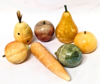 Vintage Dyed Alabaster Stone Fruit (7 Pieces)