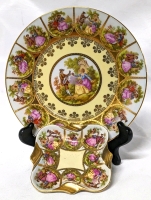 Vintage Western Germany Porcelain "Love Story" Decorative Plate & Matching Dish