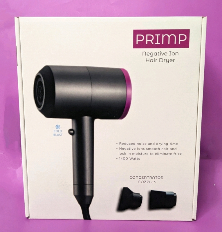 New PRIMP Negative Ion Hair Dryer 110v