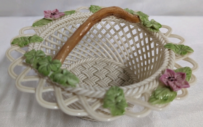 Belleek Open Weave Fruit Basket