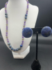 Lapis Amethyst 925 clasp and crystal Necklace Lapis Clip Ons