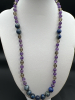 Lapis Amethyst 925 clasp and crystal Necklace Lapis Clip Ons - 2