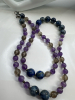 Lapis Amethyst 925 clasp and crystal Necklace Lapis Clip Ons - 4