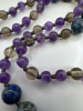 Lapis Amethyst 925 clasp and crystal Necklace Lapis Clip Ons - 6