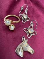 925 Sterling Citrine Earrings Sterling Horse Charm Ring