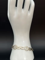 925 Sterling Silver Taxco Sun Face Link Bracelet