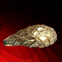 10K Gold Vintage Cushion AKR Ring