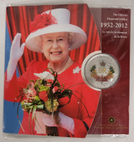 2012 (1952-) Canadian Queens Jubilee 50-Cent Half Dollar Silver Plate Colored Coin