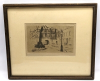 Antique Etching of Staple Inn London, England