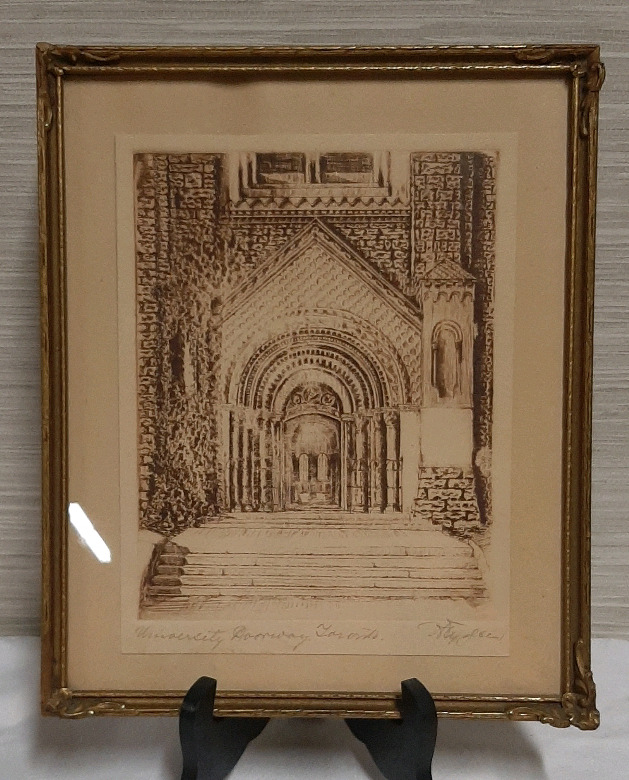 Vintage Etching U Of T Doorway