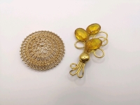 Vintage Gold Tone Rhinestone Brooch & Sarah Conventry Brooch