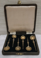 Vintage British Sterling Coffee Spoons Representing King George VI Coronation in 1937