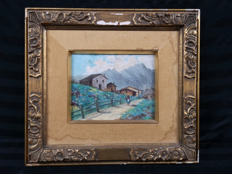 Framed Antique Oil on Canvas