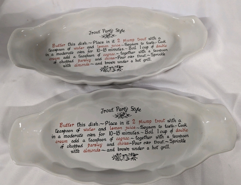 2 T.G. Green England Epicure Trout Dish