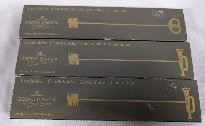 3 Georg Jensen Candle Holders.
