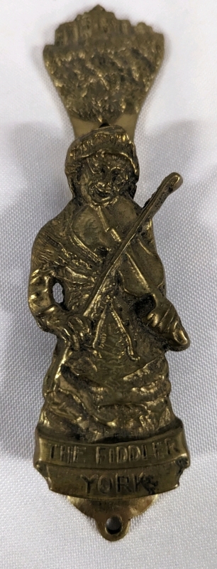 Antique "The Fddler York" Brass Door Knocker