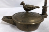 Antique Miner's Whale Oil Lamp with Bird Finial - 3