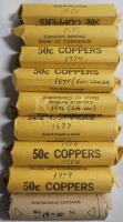 1970 - 1980 Canadian Penny Rolls - 9 Rolls