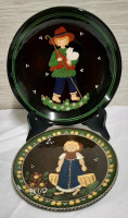 2 Vintage Swiss Folk Art Plates