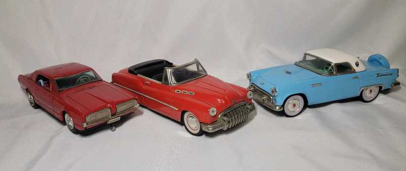 Vintage Made in Japan Tin Friction Cars - 2 Cars Working , 1 Car Not Working