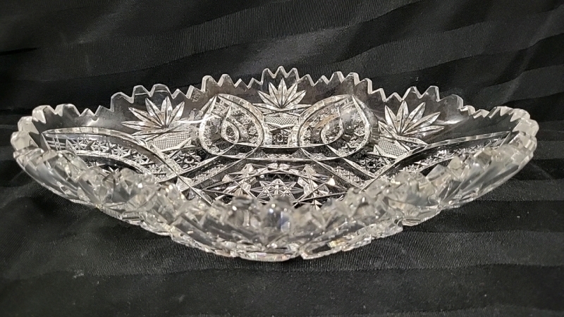 Vintage Crystal Serving Dish - 11" Wide