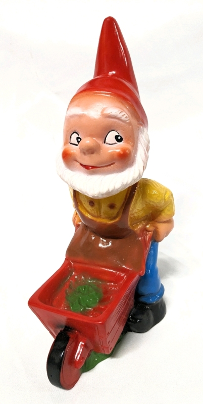 Vintage Hard Plastic Garden Gnome A110 12" tall