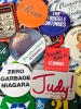 Huge Collection of Vintage Pins in Cookie Tin: Unions, CUPE, Voting/Election, Canadiana, Niagara + - 3