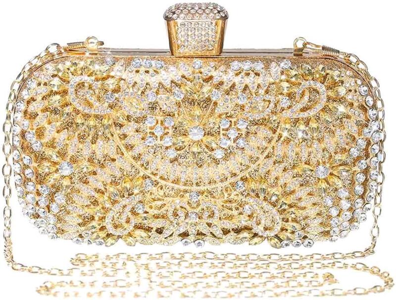 New Yokawe Womens Crystal Evening Clutch Bag