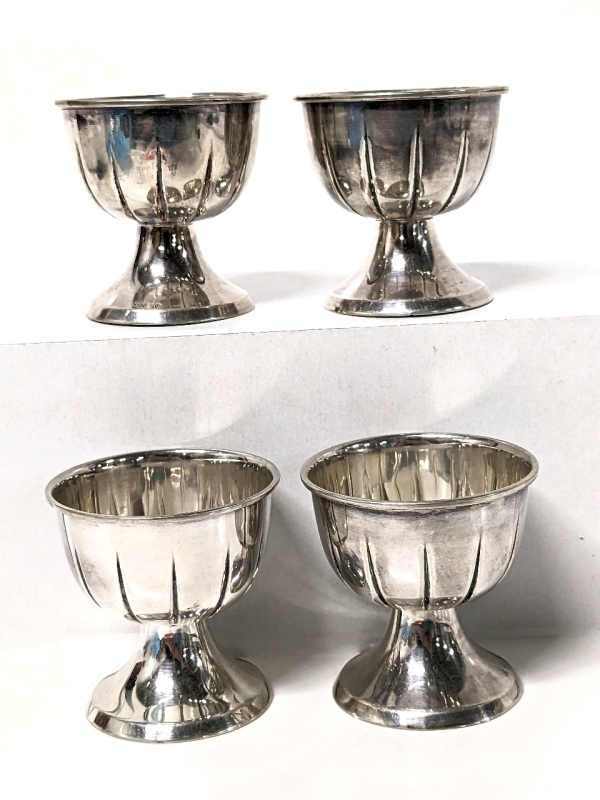 German 835 Silver Egg Cups Set of Four