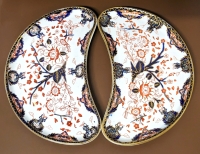 Royal Crown Derby England " Kings " Pattern Crescent Salad Plate