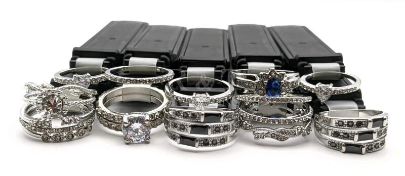 10 New Sparking Costume Jewelry Rings (Various Sizes) from George.