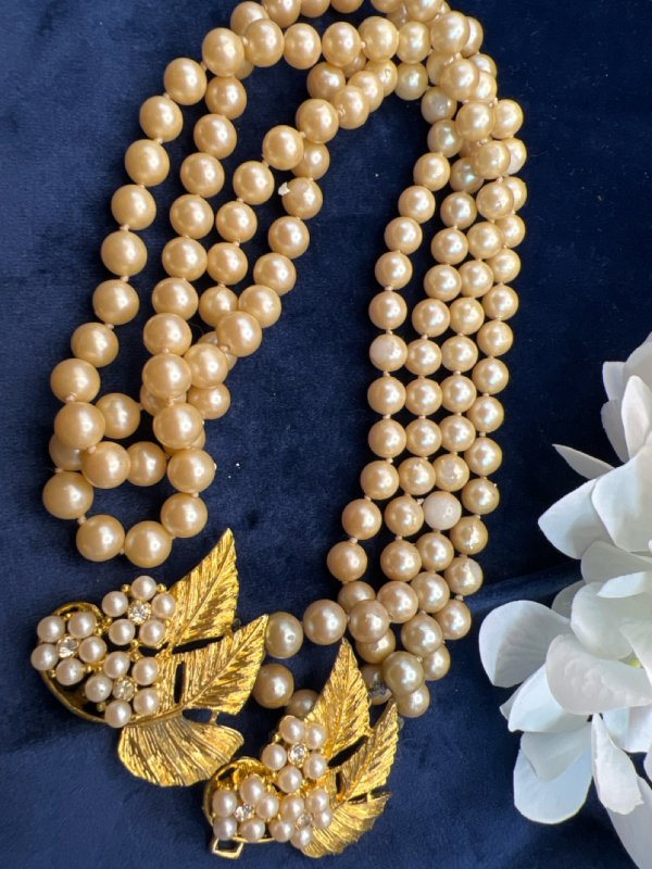 Vintage CELEBRITY N.Y. Double Strand Faux Pearl Necklace