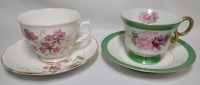 Royal Vale & Shafford Cup & Saucers , Two (2) Sets . All Cups & Saucers Ring True