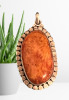 Stunning 925 Sterling Silver Amber Large Pendant