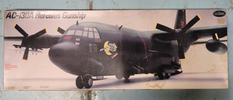 Testors Lockheed AC-130A Hercules Gunship Model Kit , 1/48 Scale , Not Started