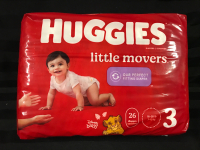 New HUGGIES Little Movers Size 3: 16-28lbs (7-13kgs) 26 in Package