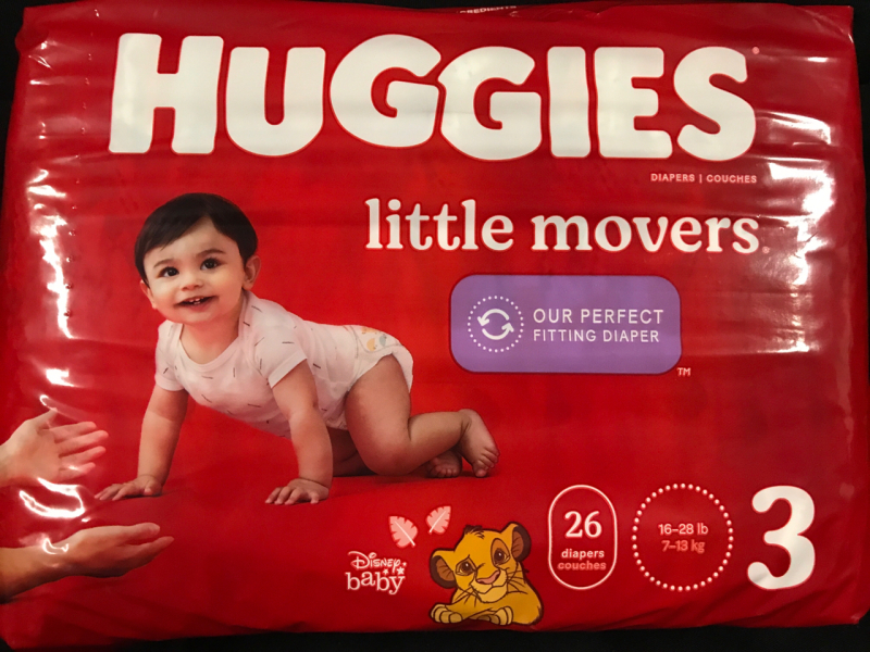 New HUGGIES Little Movers Size 3: 16-28lbs (7-13kgs) 26 in Package