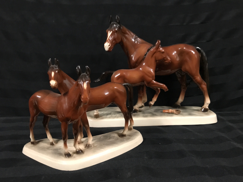 Vintage Horse Figurines Statuettes Hertwig