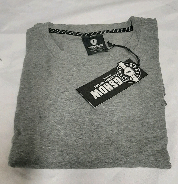 New Men's Gongshow Raglan Tee Size XL Colour Gray