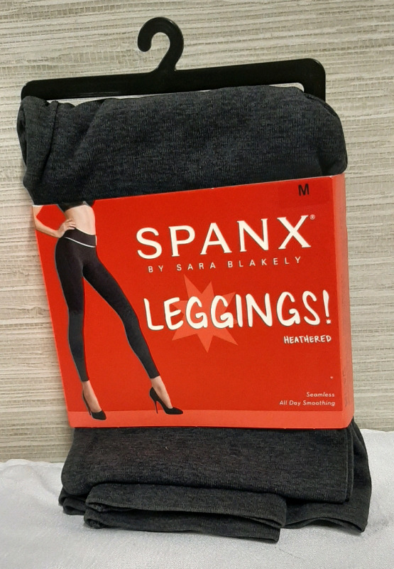 New Spanx Heathered Coal Leggings Size M