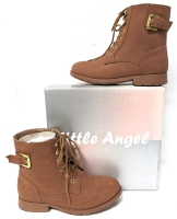 New LITTLE ANGELS Lace-Up Military Style Boots (Size 4)