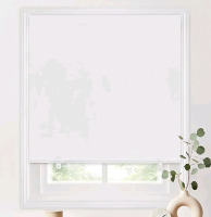LazBlinds 100% Blackout Roller Shades , White , 22"W&times;72"L - As New