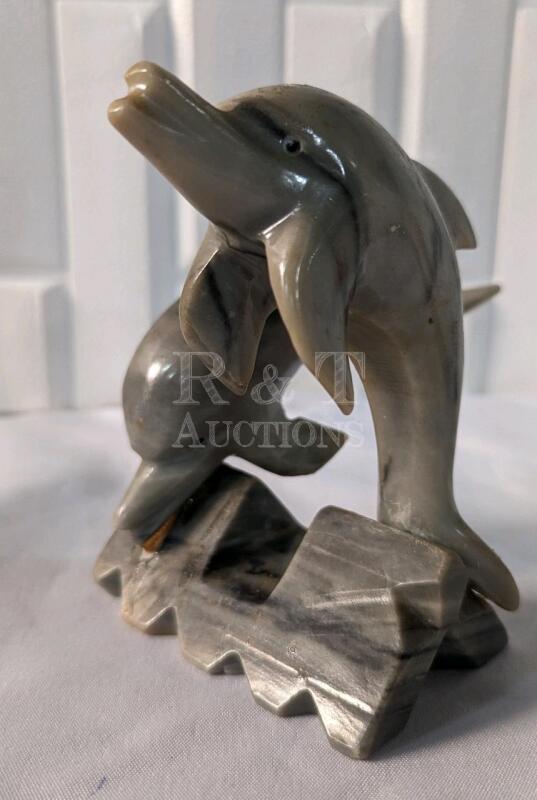 Marble Like Stone Dolphin Statue