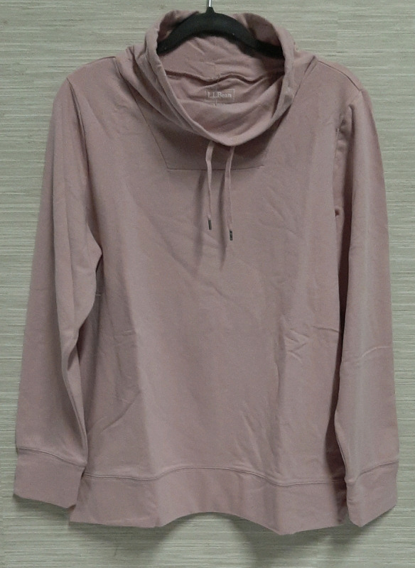 New LL Bean Ultrasoft Funnel Neck Sweatshirt. Size L Reg Colour Light Mauve