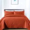 3-Piece King Quilt Set Coverlet with 2 Pillow Shams : Burnt Orange