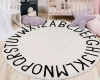 New HEBE 5ft Round Kids ABC Rug